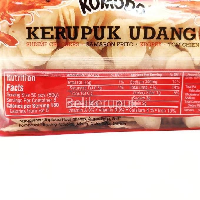 

KOMODO MERAH Kerupuk Udang Mentah Ukuran Mini/Kecil/2x3cm 400g Makanan Food Snacks Tapioka