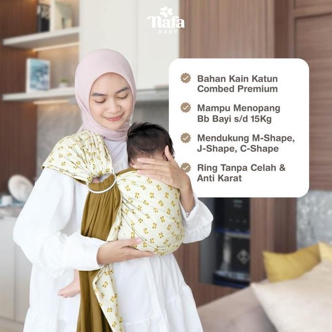 Nafa Baby - Gendongan Bayi Ring Sling Kaos Bolak Balik | Gendongan Ring Sling Kaos 2 In 1 Co