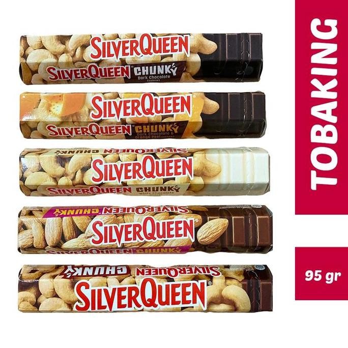 

Silverqueen Chunky Bar 95 gr Silver Queen Dark White Cokelat Almond