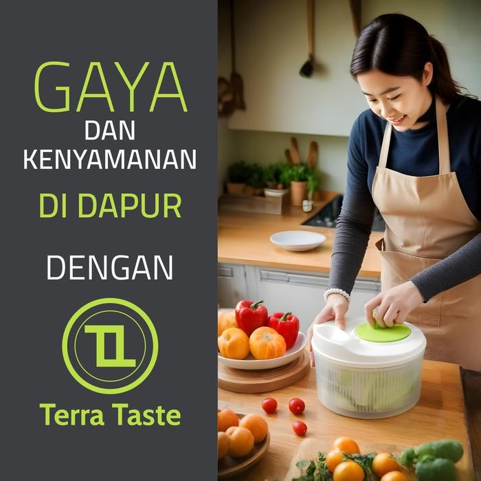 [TERRA TASTE] TIRISAN MINYAK GORENGAN. SALAD SPINNER & PENGERING SAYURAN PUTAR. PENIRIS SAYUR