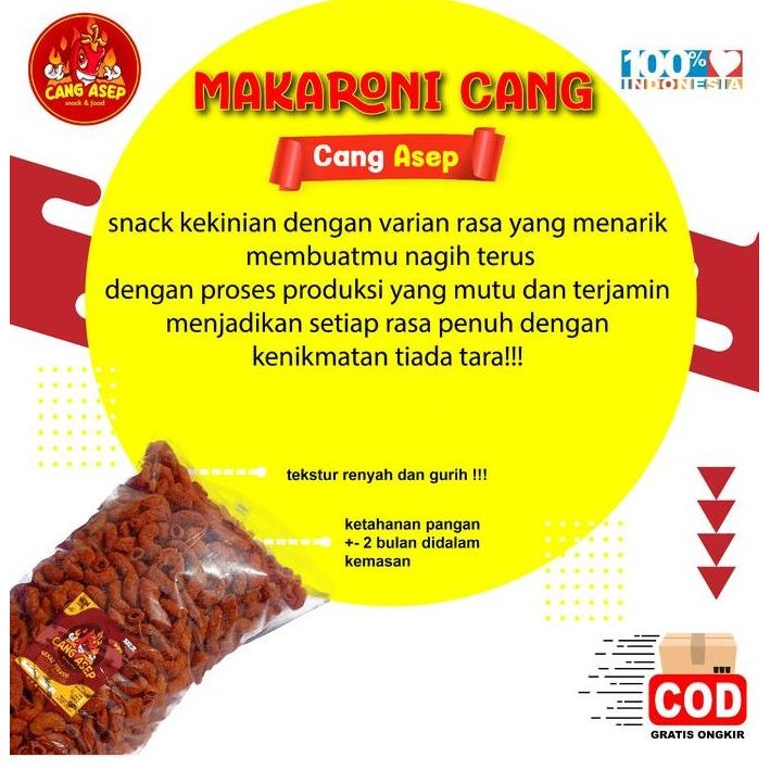 

MAKARONI SEPAT PEDAS 1KG-Asep Food Makanan Snack Kripik cemilan pedas