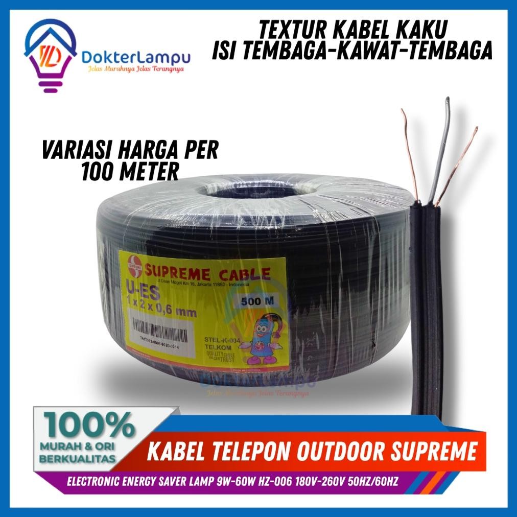 NEW KABEL TELEPON OUTDOOR DW 1X2X0,6MM SUPREME HARGA PER 100 METER [terbaik][terlaris]