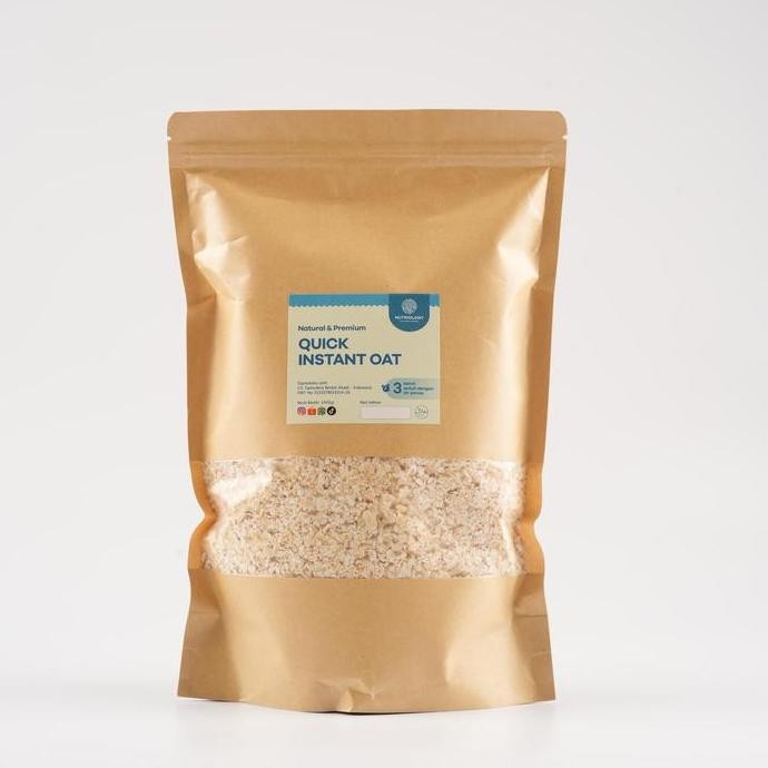 

Quick Instan Oat oatmeal Gandum Instant Oats 1 KG Natural Premium Alami Cereal Sereal Bubur Food