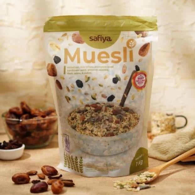 

Muesli Sereal 1 Kg Safiya | Sereal Oatmeal dan Snack Sarapan