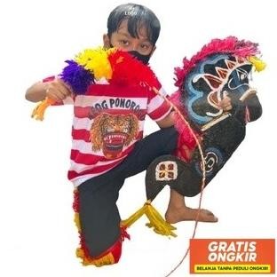 [Cod] Paket Mainan Anak Jaranan + Baju Celana  Reog + Pecut Gombyok Kecil Tinggal Pakai Dan Pentas +