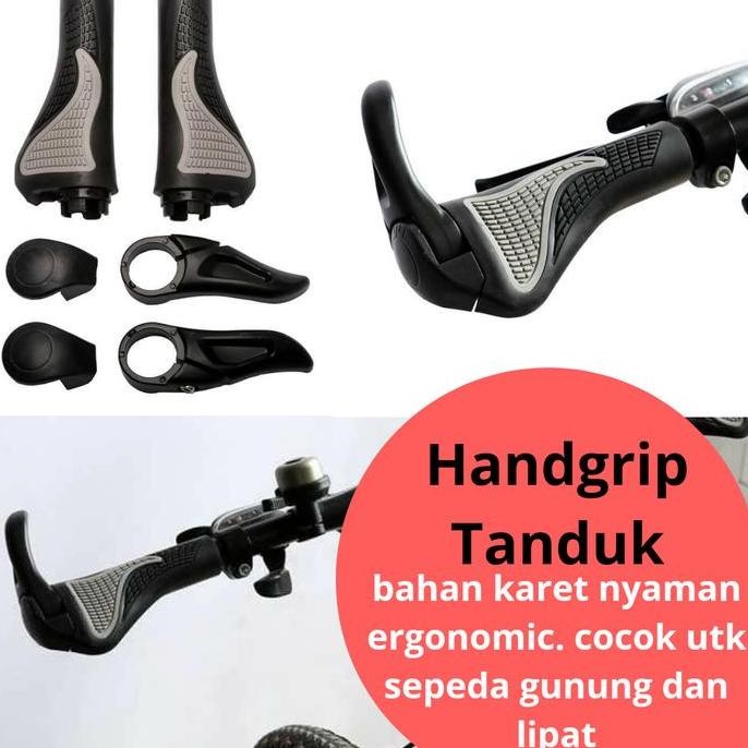 TERMURAH Handgrip Tanduk Hand Grip Ergonomis Sepeda Gunung Lipat MTB Velo Taff
