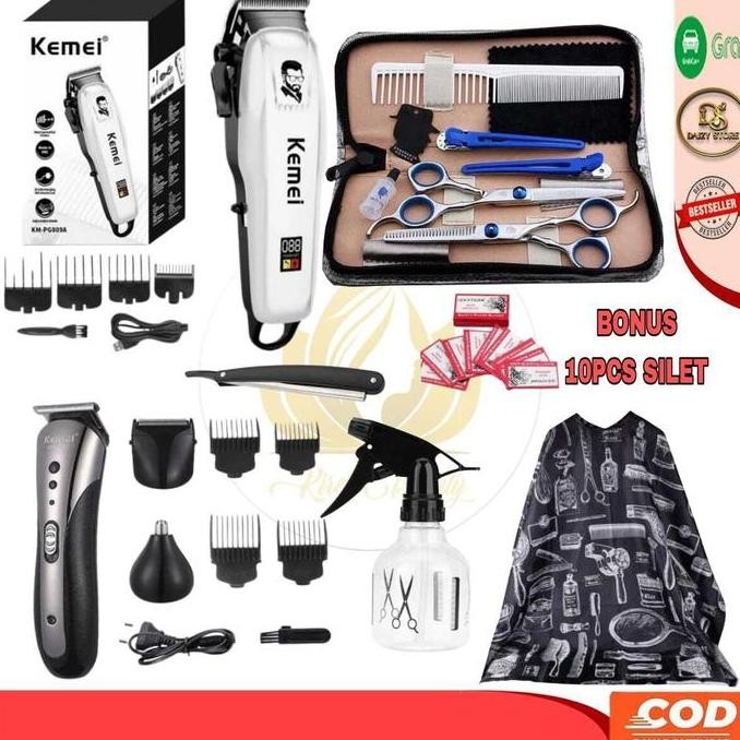 SATU PAKET MESIN CUKUR ELEKTRIK BARBERSHOP GUNTING CUKUR BARBERSHOP Sisir