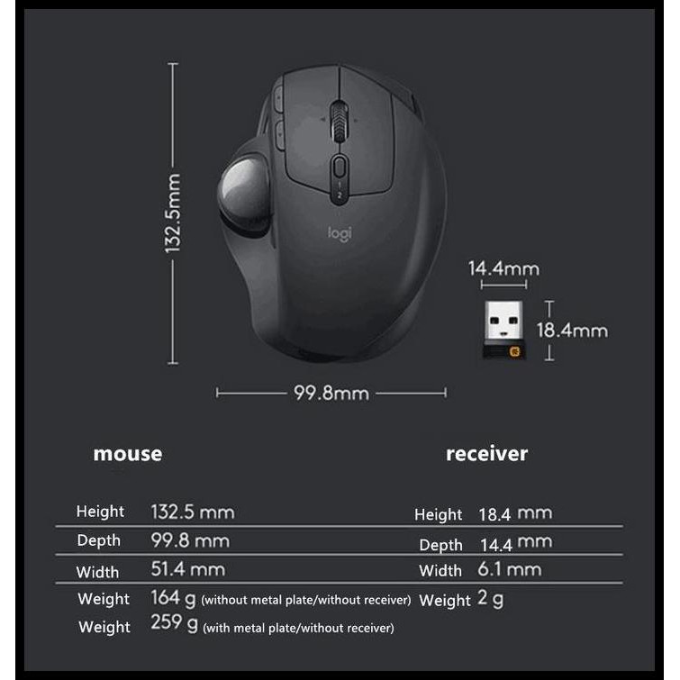 Terlaris Logitech MX Ergo Mouse Wireless Bluetooth Trackball Mouse Best Seller