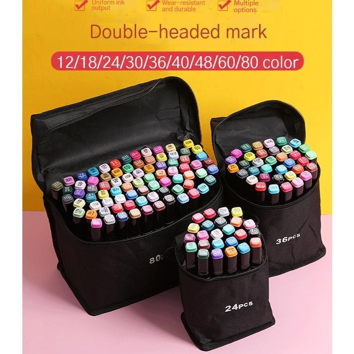 

TouchFive 24/36/48/60/80 Warna Sketsa Spidol Umum General Marker Set Animation Markers / Twin Market Set Spidol