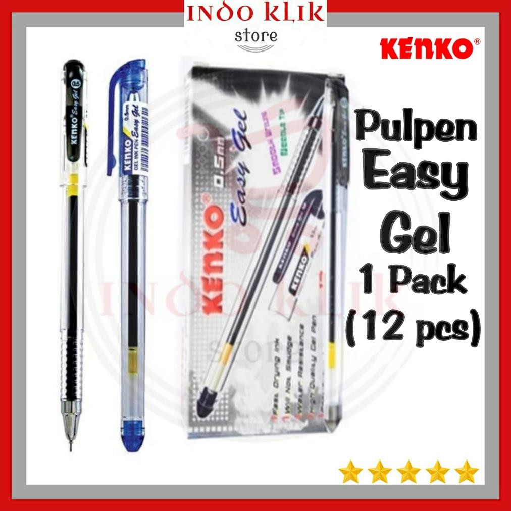 

Pulpen Easy Gel Kenko / Ballpoint Gel 0.5 mm / Pen Lancip Cair Murah DiM