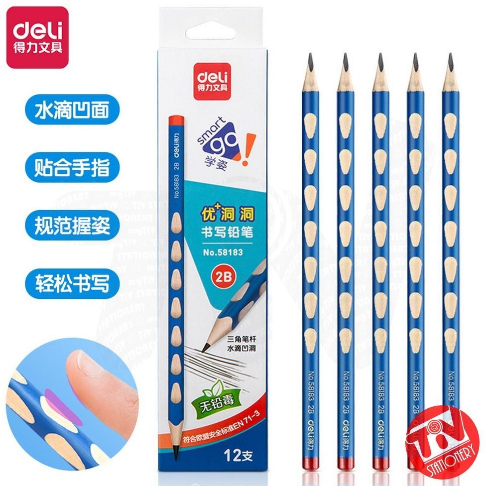 

Pensil Kayu Deli 58183 Smart Go Natural Grip 2B (1 pack = 12 pcs) DiM
