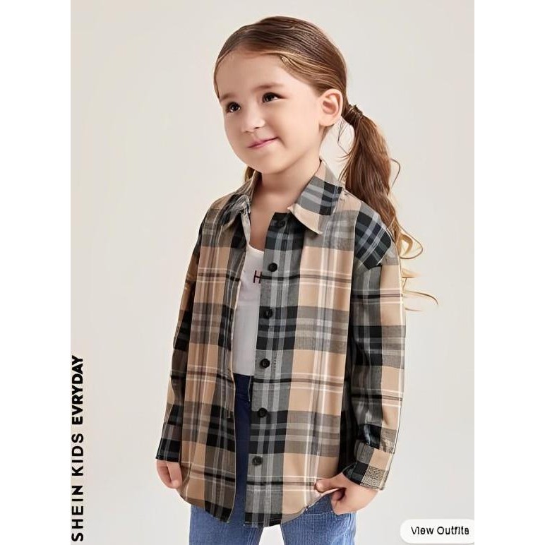 Kemeja Flanel Anak Perempuan Kotak-kotak Cewek Premium - Fashion  Baju Anak Perempuan ls