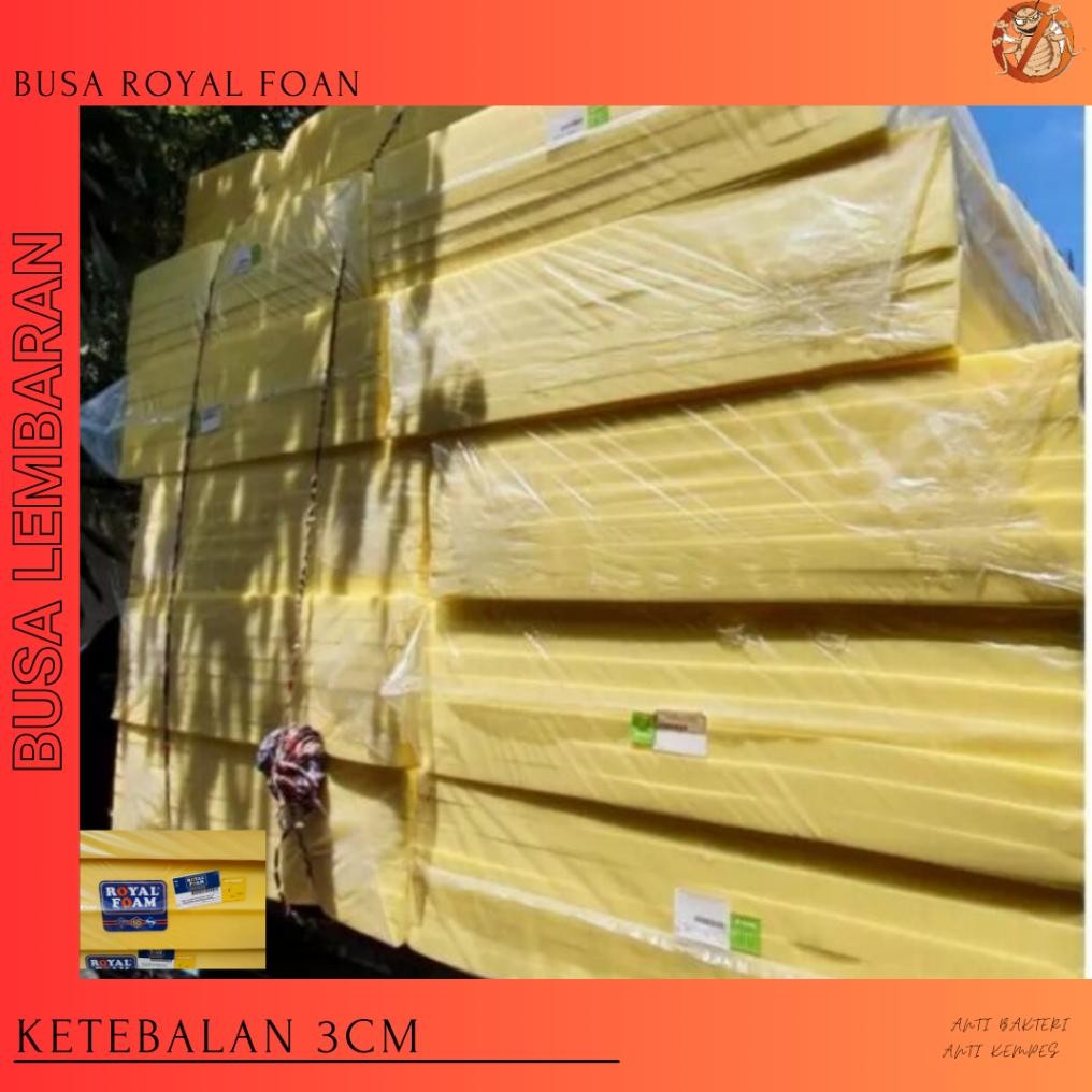 Busa kasur Tebal 3 Cm Ukuran 200x160 cm Royal Foam Alas Tidur Lembaran Spons SponMeteran LapisanSofa