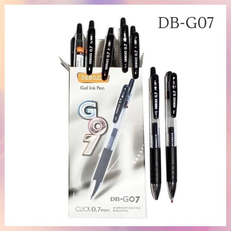 

[1 Lusin/ 12 Pcs] Pulpen Bolpen Gel Pen Cetek Debozz DB-G07 Hitam 0.7mm DiM