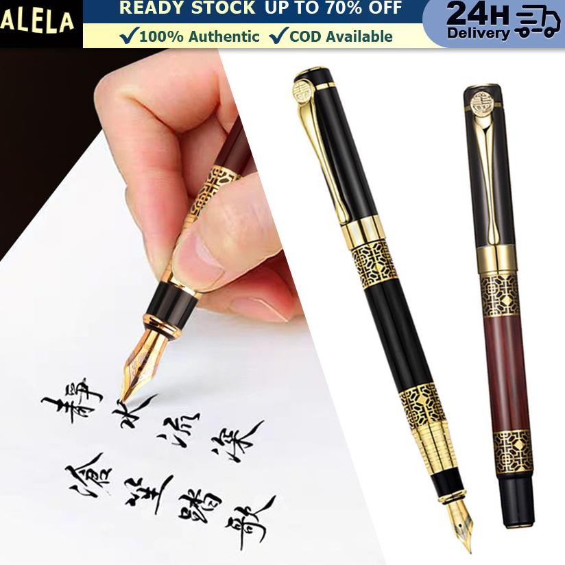 

Pena Fountain Pen Ink Tinta Mewah Aesthetic Pulpen Bolpoin Tanda Tangan Signature Motif Warna Hitam 0.5mm DiM