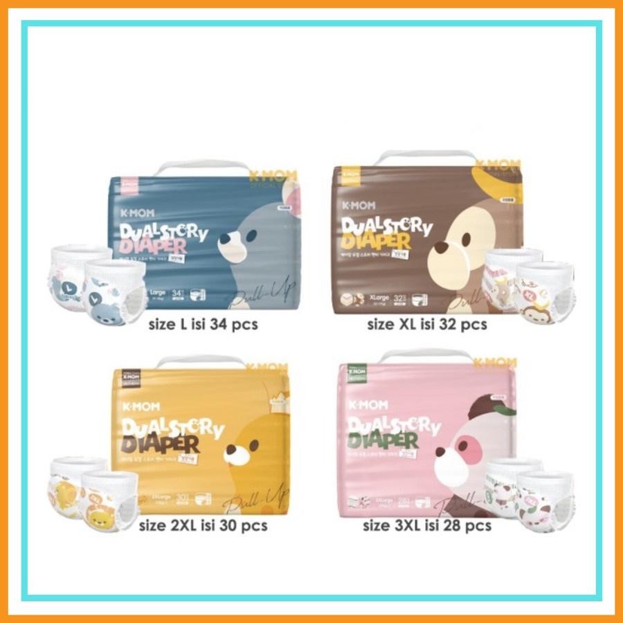 Kmom Dual Story Pull Up Diaper L34 Xl32 2Xl30 K Mom Baby Diapers K-Mom Pants Diaper All Varian Terla