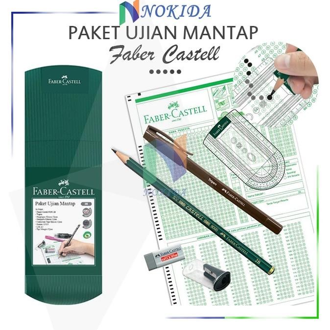 

Nokida Paket Ujian Mantap 125V Faber-Castell [1 Set] / Satu Set Alat Tulis Ujian / Perlengkapan Alat Tulis Sekolah Lengkap / Green Pantone Faber Castell / Pensil Paber Kastel / Penghapus Faber Kastell / Rautan Penggaris Busur Faber Castell Asli DiM