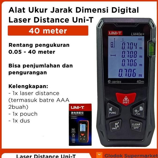 

Sale Laser Distance Uni-T Lm40E+ 40 Meter Alat Ukur Jarak Dimensi Meteran 40M Digital