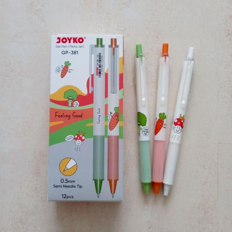 

HJK [ LUSIN MURAH ] Pulpen Gel Pen Pena Jel 0.5 mm Joyko GP 381 Semi Needle Tip