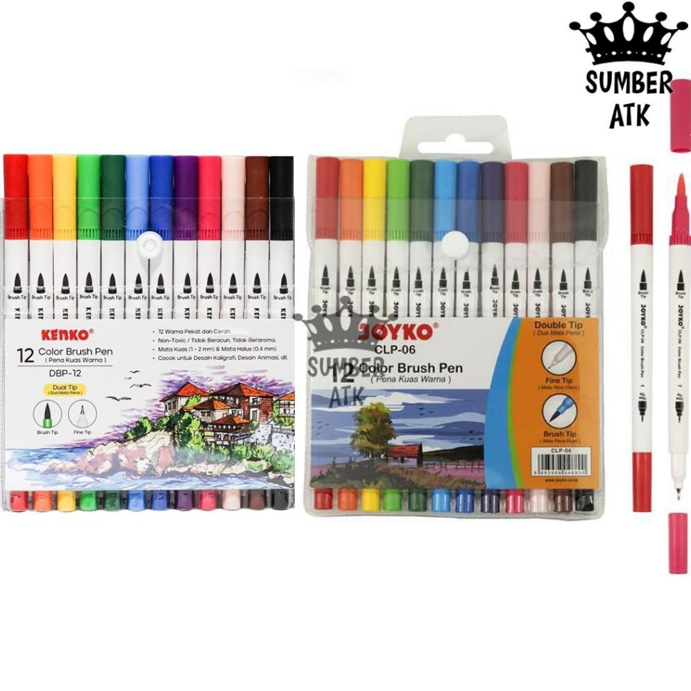 

HJK Color Brush Pen / Pena Kuas Warna Joyko CLP-06 / 12 Warna / Color