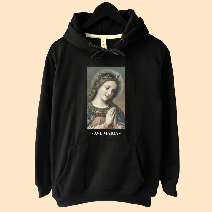 Jaket Hoodie Rohani Katholik Ave Maria Mother Of God Bunda Maria Terbaru Best Quality 100% Original