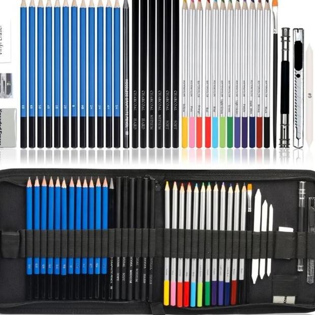 

40 Pcs Sketching Pencil Set Pensil Sketsa Art Drawing Pensil Warna