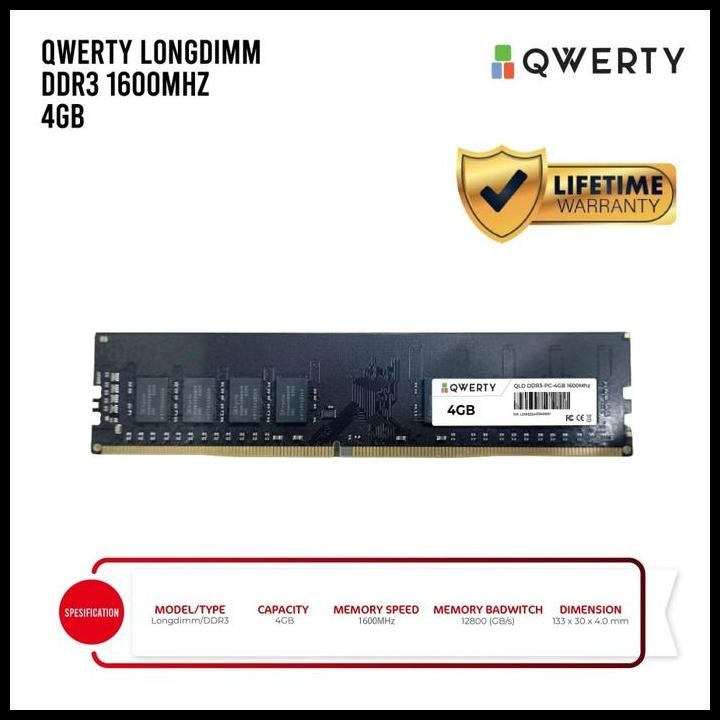 Terlaris Qwerty DDR3 8GB 1600Mhz PC12800 RAM PC - Memory Longdimm Komputer CPU Best Seller