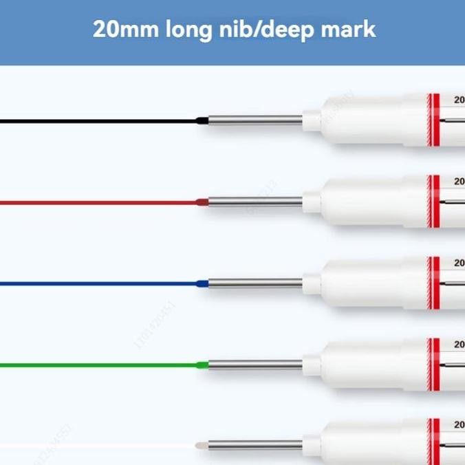 

5Pcs Spidol Marker Spidol Tukang Kepala Panjang Long Head Long Nib Marker Multiguna