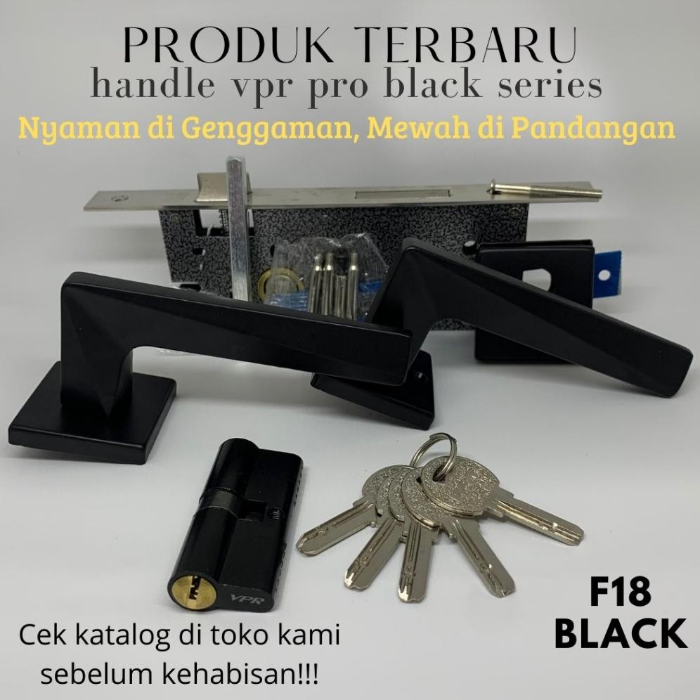 HANDLE PINTU RUMAH 1SET/LEVER LOCK MEWAH 1SET/GAGANG PINTU RUMAH 1SET LENGKAP MEWAH HITAM MINIMALIS 