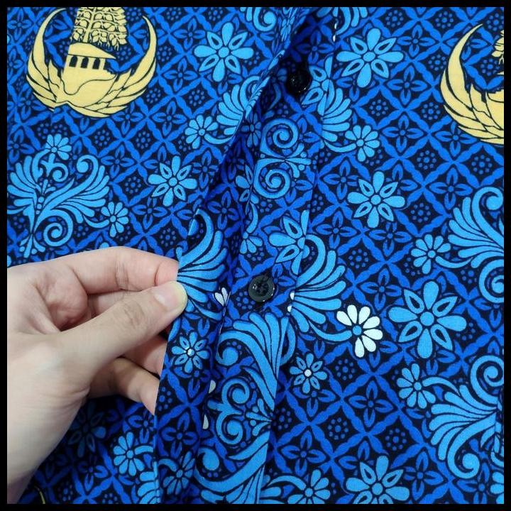 Terlaris Kemeja seragam batik KORPRI pria terbaru bahan katun 40 S lapis furing M L XL 3L 4L 5L 6L 7