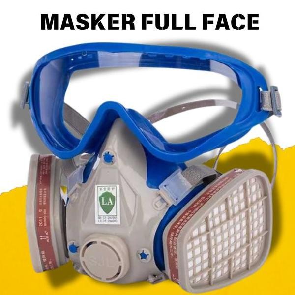 Masker Gas Respirator Full Face Ted Carbon Cat Mobil Motor Safety Mask