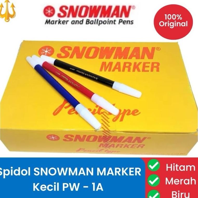 

Terlaris [Harga 1 Lusin] Spidol Kecil Snowman Pw-1A Hitam Biru Merah