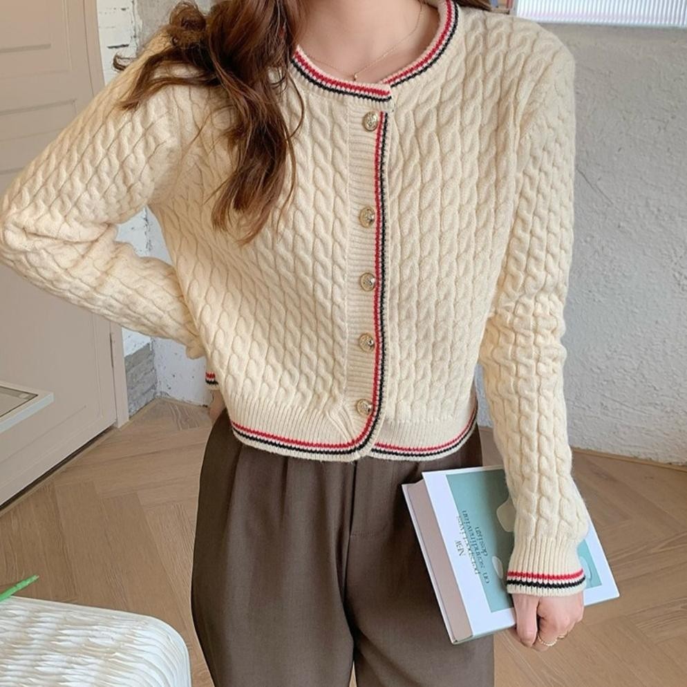 CARDIGAN 18150 Knit CROP KARDIGAN Lengan Panjang IMPORTIR Pakaian Baju Fashion Impor Kualitas Import