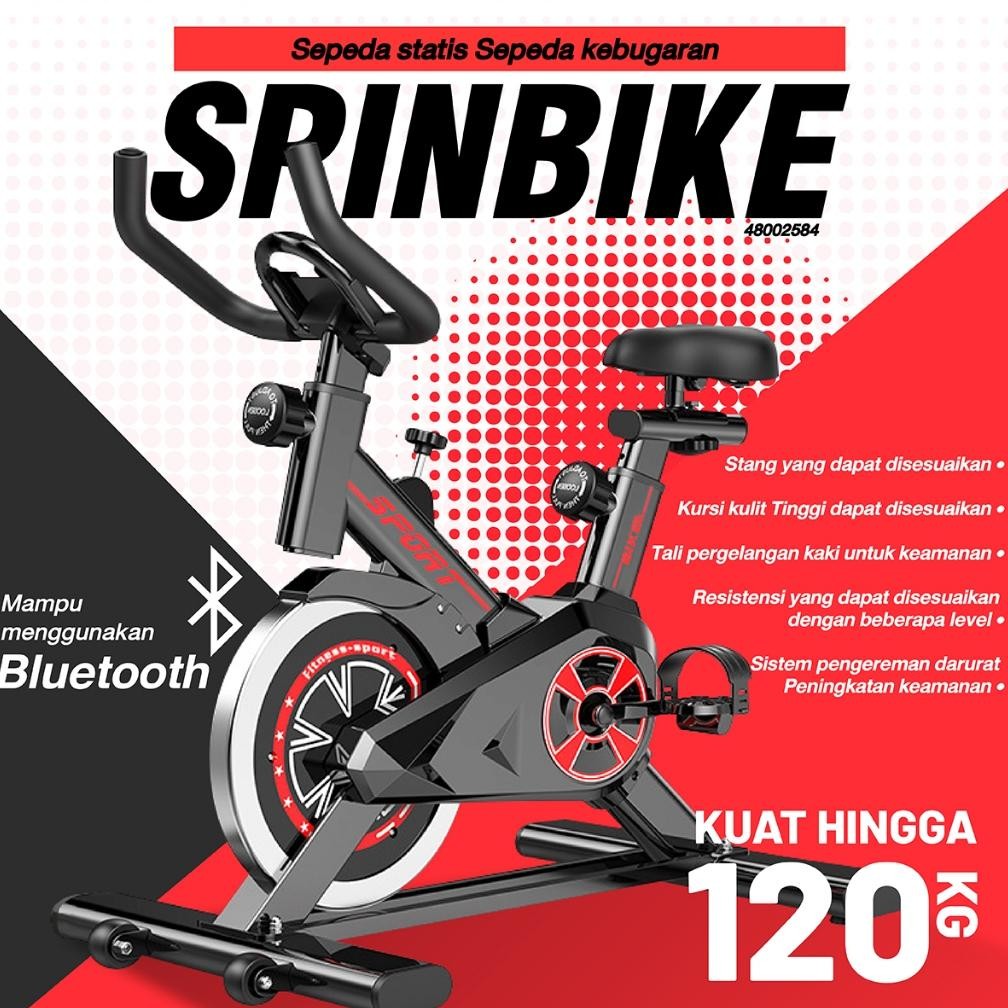 Sepeda Statis Spin Bike Magnetic Alat Fitness Cardio Kesehatan Jantung KUAT HINGGA 120KG