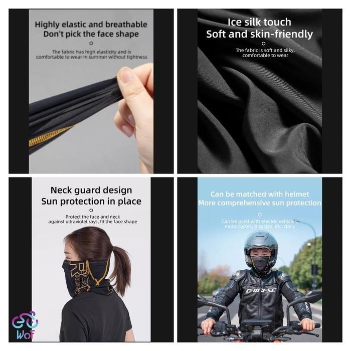 Rockbros Masker Pelindung Wajah Balaclava Slayer Silk Anti Uv Lf8049