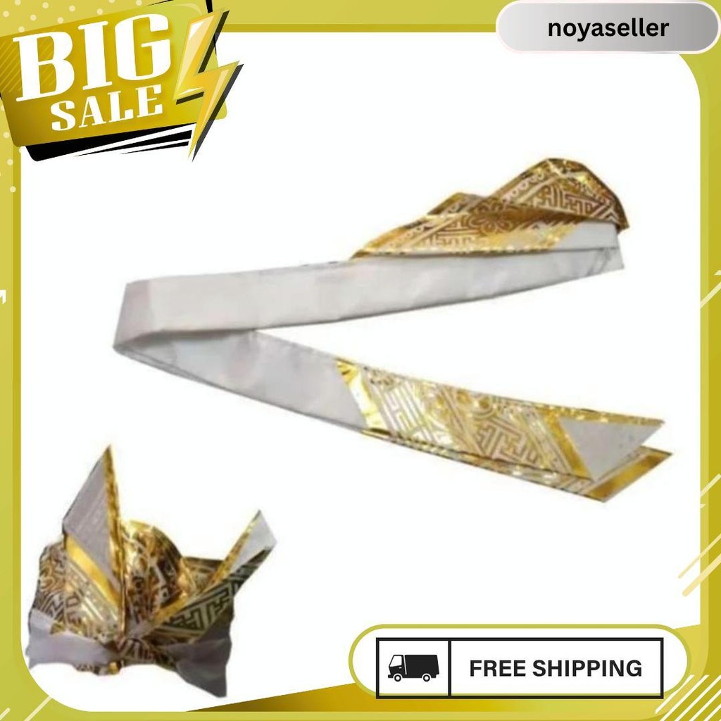 Udeng Bali Putih _ Iket Bali Prada Iket Sendiri Praktis Siap Kirim