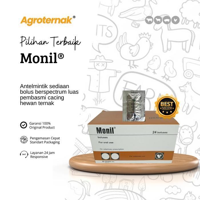 Monil Bolus Obat Cacing Hewan Ternak Sapi Kuda Babi Kerbau Domba Kambing