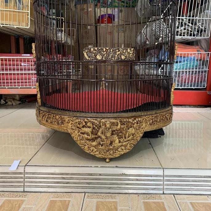 SANGKAR KANDANG BURUNG UKIR FIBER MURAI BATU NO 3