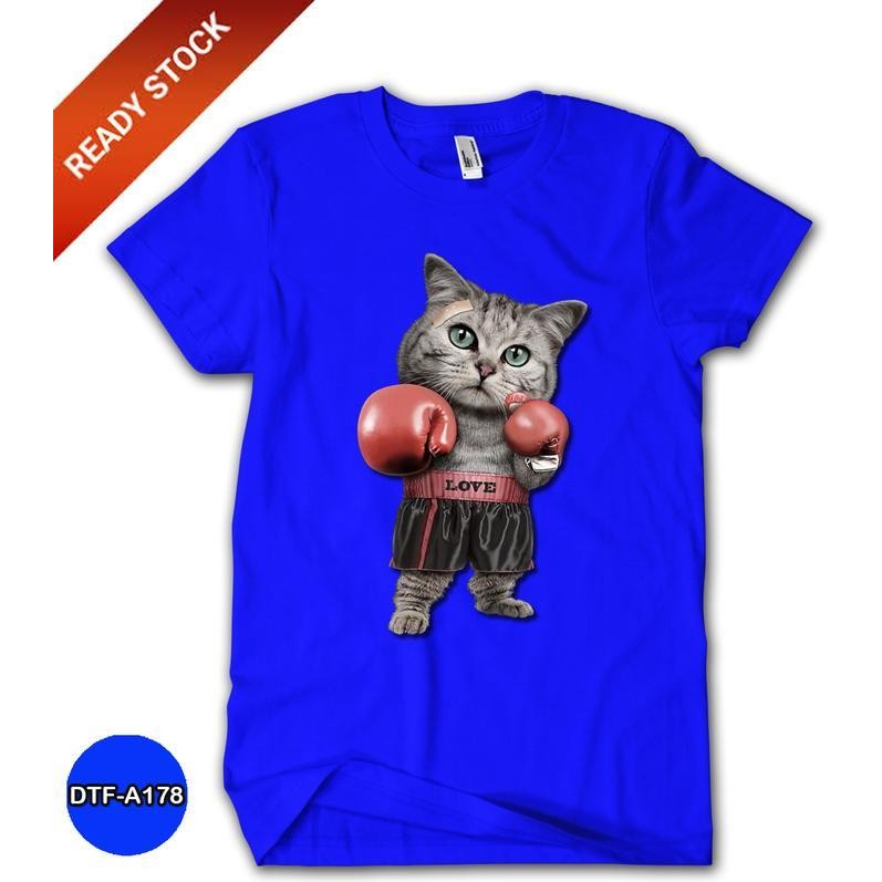 Kaos Kucing Boxer Baju Anak Katun Combed #Dtf-A178