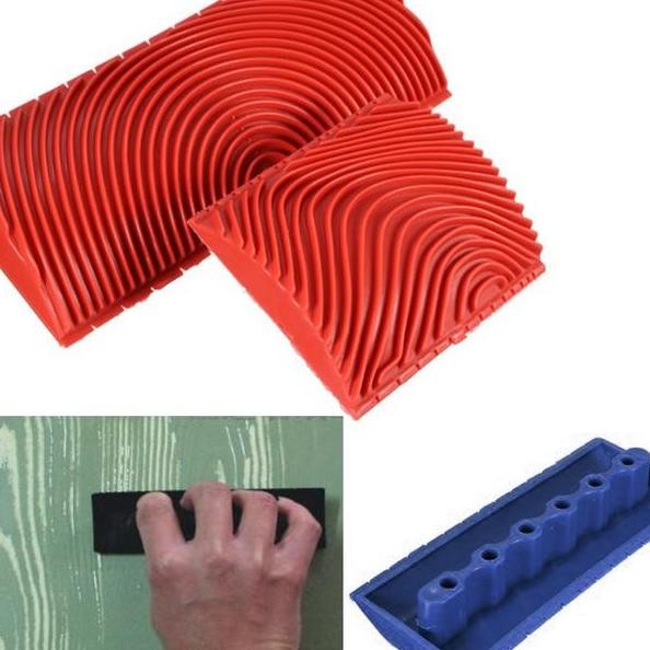 Kuas Cat Roll Karet Dinding Efek Corak Motif Kayu Roller Paint Cp11