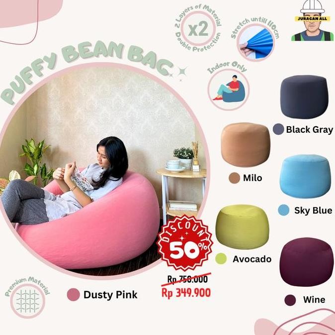 [LAOUT] BEAN BAG/PUFFY BEAN BAG/BEAN BAG PLUS ISI/SQUISHY BEAN BAG SOFA STRECH