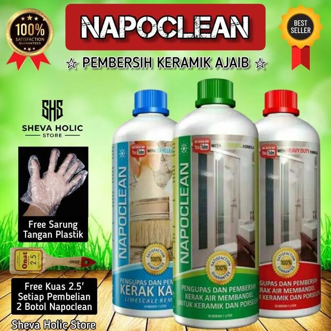 Terlaris Napoclean Heavy Duty, Napoclean Strong, Napoclean Limescale Remover.