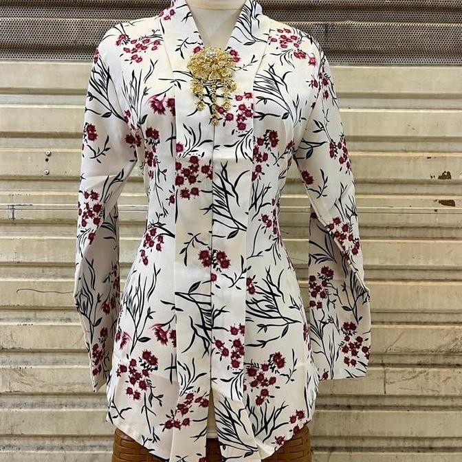 Kebaya Kartini Motif Bunga Ulir/ Kebaya Kartini Modern/ Stelan Kebaya Kartini Modis Kekinian