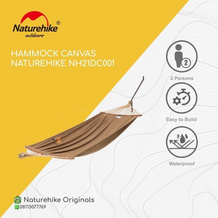 Hammock Canvas Naturehike Nh21Dc001 Ayunan Gantung Camping Outdoor Original Dan Terpercaya