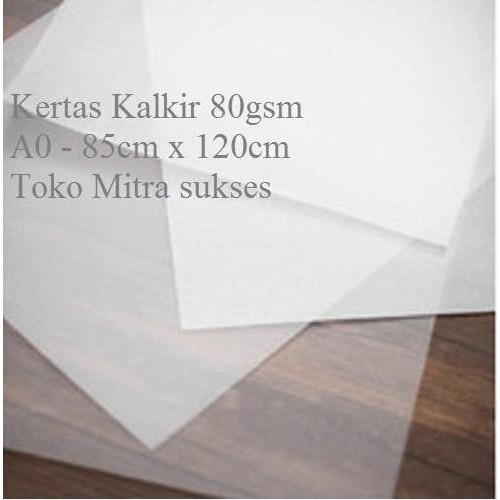 

Kertas Kalkir 80gsm A0 - 85cm x 120cm HARGA PER LEMBAR