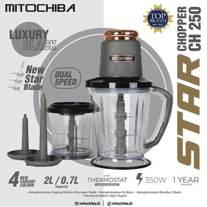 

Terlaris Mitochiba Star Chopper Pengolah Gilingan Daging Ch 250 2 Liter