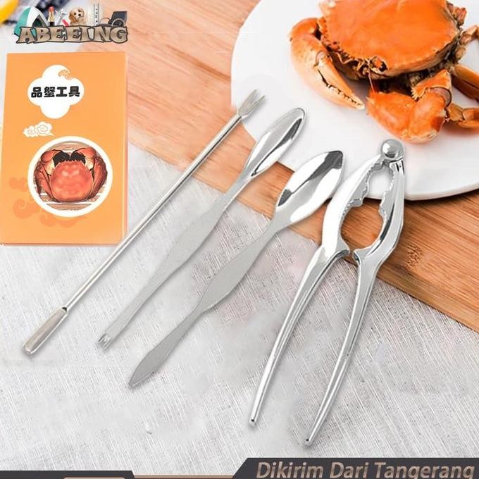 

Terlaris Isi 4 Tang Jepitan Kepiting Stainless Penjepit Cangkang Untuk Crab Seafood Tool Set