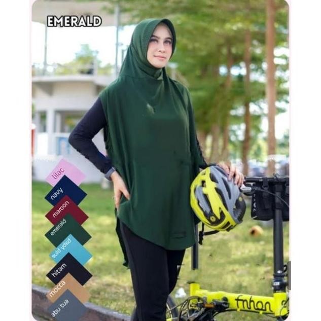 HIJAB SPORT SYARI JUMBO JILBAB OLAHRAGA MENUTUP DADA BAHAN JERSEY TP