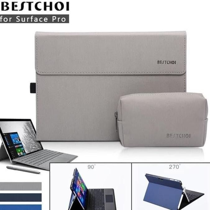 Microsoft Surface Pro 4 5 6 7 Original Leather Flip Case Casing Cover Co