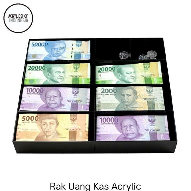 

New Product - Rak Acrylic Uang Kas / Laci Akrilik Tempat Uang / Money Organizer - Tanpa Slot Koin Kiarastoreku